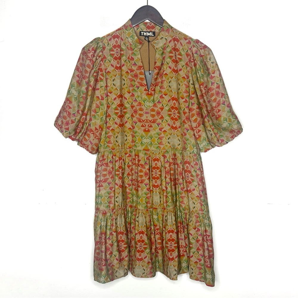 THML Lindsey Puff Sleeve Dress With Pockets Size Small NEW - Picture 3 of 10